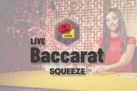 Baccarat Squeeze by Evolution, showcased at tresreyescasino.com – game logo